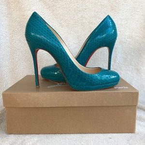 Christian Louboutin 38 Filo 120 Watersnake Lucido